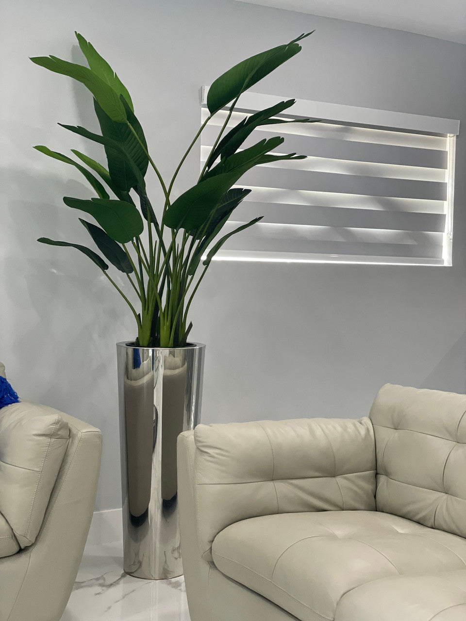 Stainless Cone Planter with Bird of Paradise (7′)