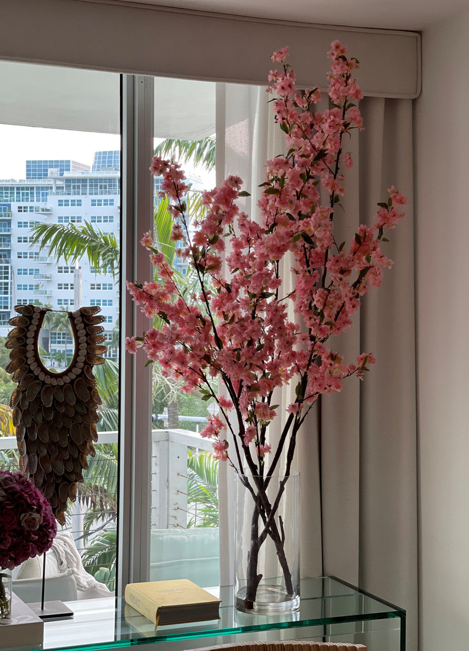 Cherry Blossoms in 16″ Glass Cylinder