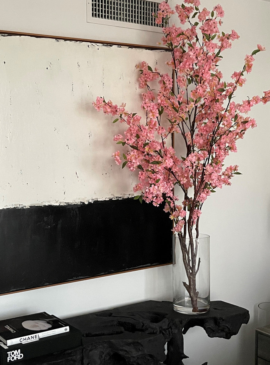 Cherry Blossoms in 16″ Glass Cylinder