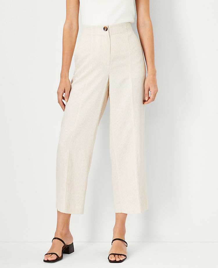 Le pantalon court droit à coutures, rayé – Coupe galbée
