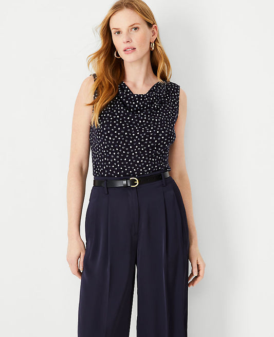 Débardeur à col bénitier à pois
