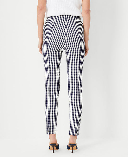 Le pantalon cheville Audrey à carreaux - Coupe galbée