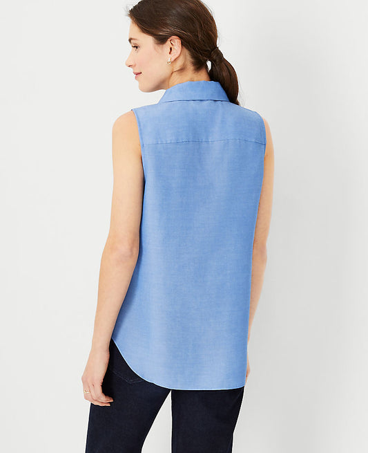 Ärmelloses Chambray Essential-Hemd