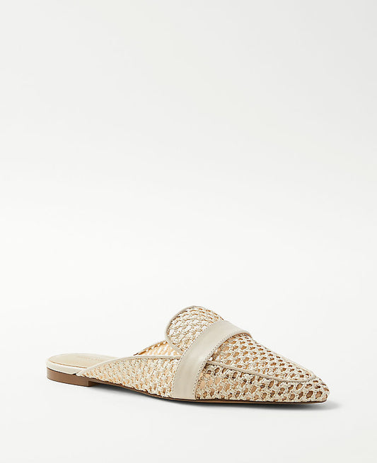 Mules plates en maille tressée