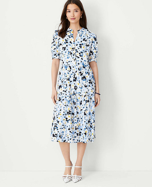 Robe midi étagée fleurie