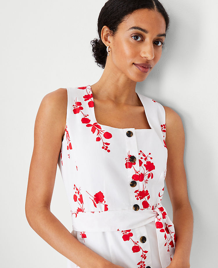 Robe patineuse boutonnée fleurie