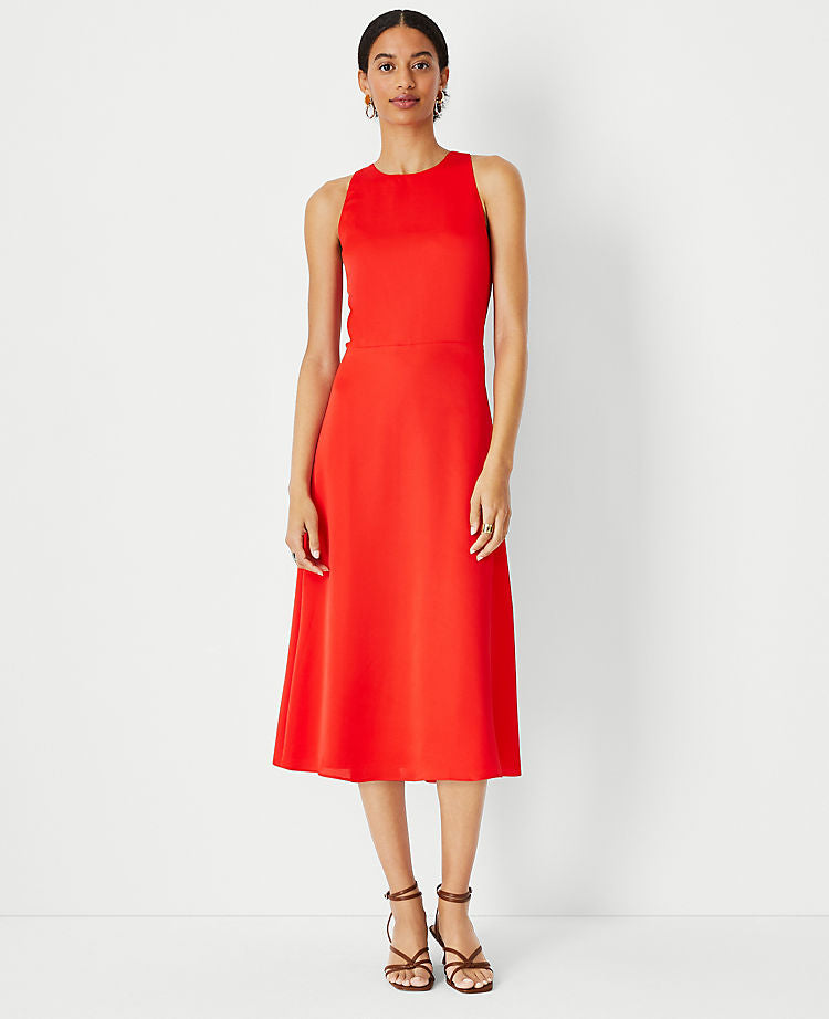 Rückenfreies ausgestelltes Neckholder-Kleid