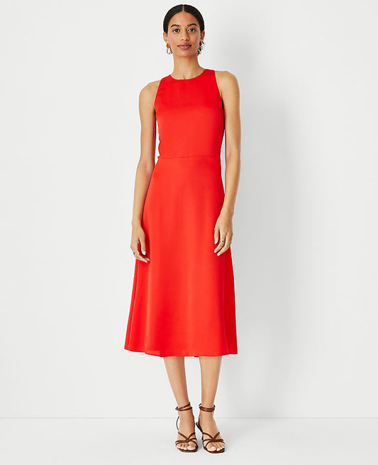 Rückenfreies ausgestelltes Neckholder-Kleid