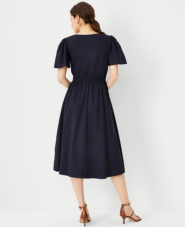 Flutter Sleeve Flare Dress