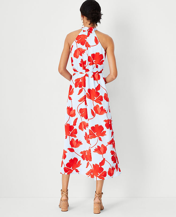 Geblümtes Neckholder Maxikleid