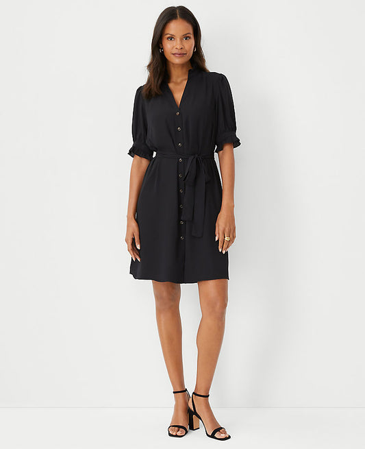 Robe boutonnée à volants