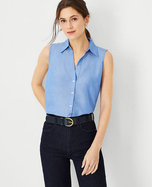 Ärmelloses Chambray Essential-Hemd