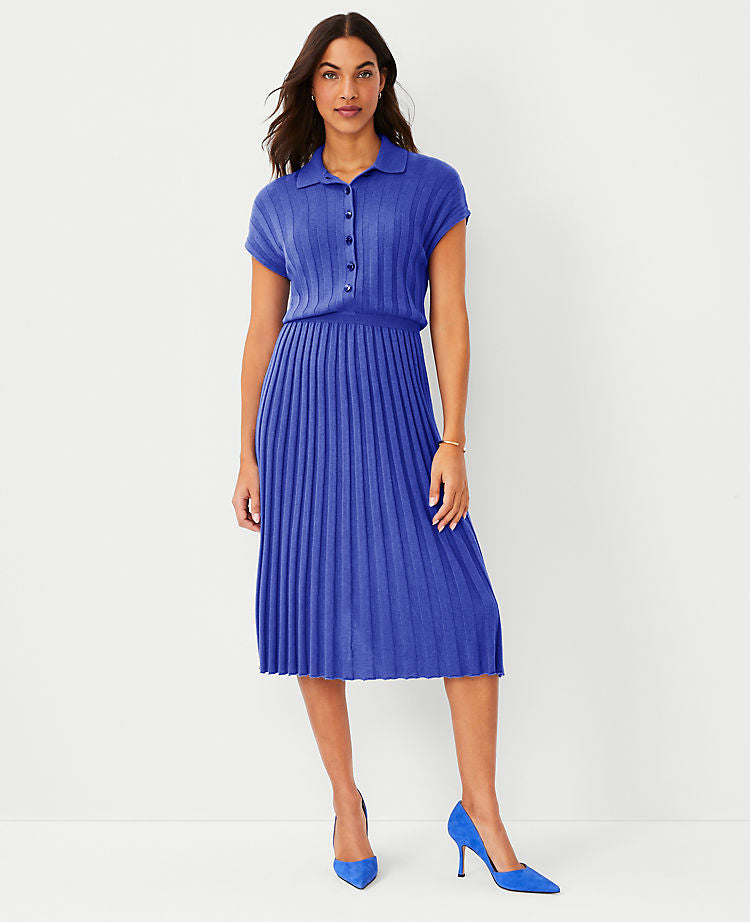 Robe pull polo côtelée