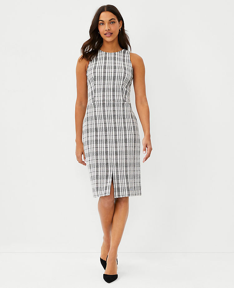 Robe fourreau à carreaux