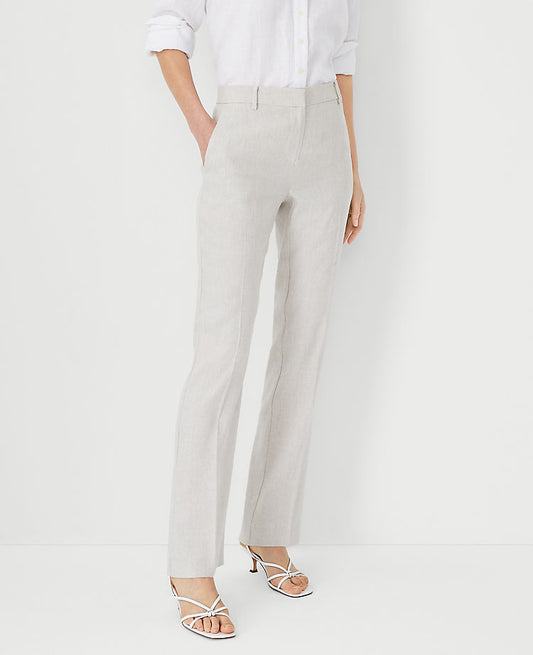 Le pantalon droit Sophia en mélange de lin