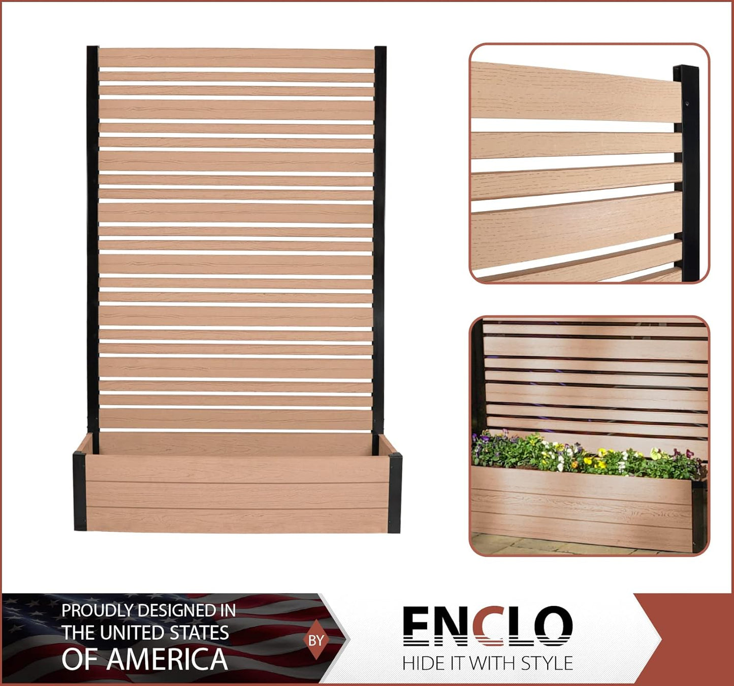 ??Planter boxes with trellis privacy screen