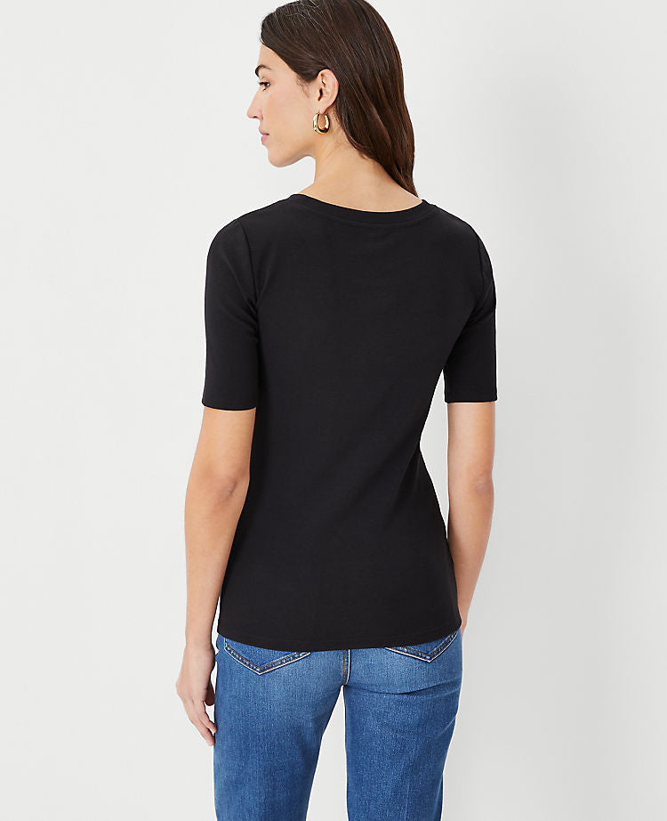 Baumwoll-Stretch-T-Shirt