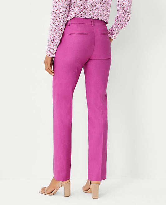 Le pantalon droit Sophia en mélange de lin