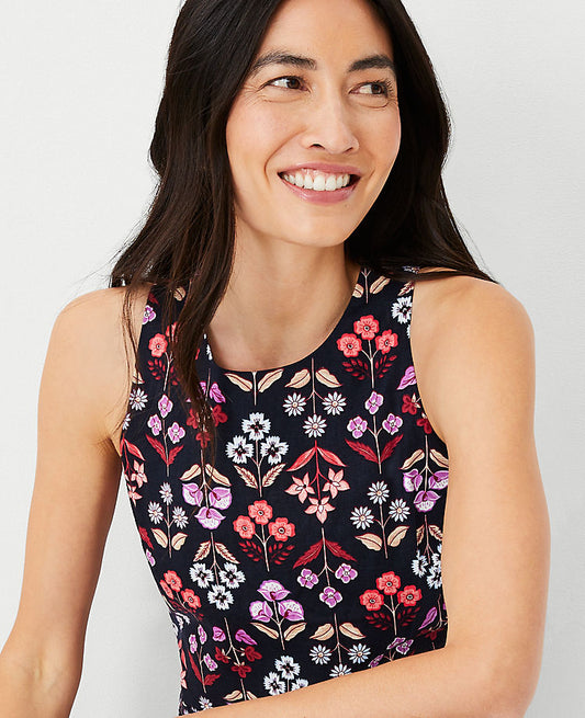 Haut cache-cœur peplum à fleurs