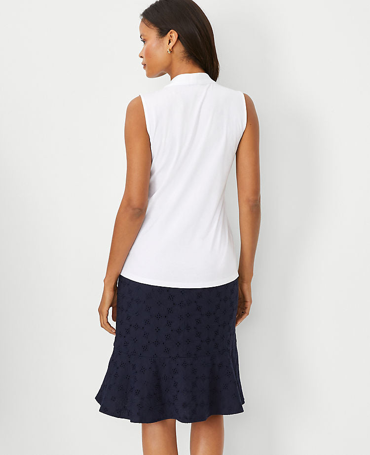 Gebundenes Mock Neck Shell