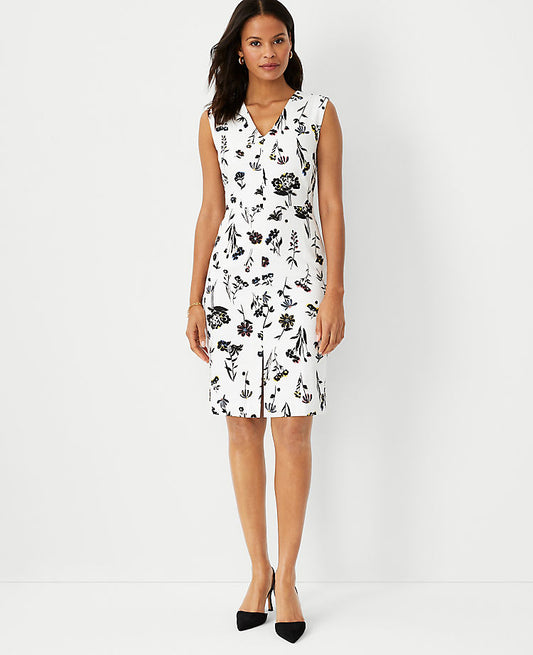 Robe fourreau florale décolleté en V double