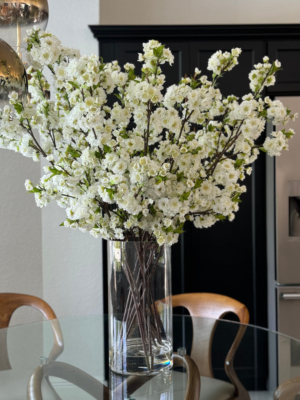 Cherry Blossoms in 16″ Glass Cylinder