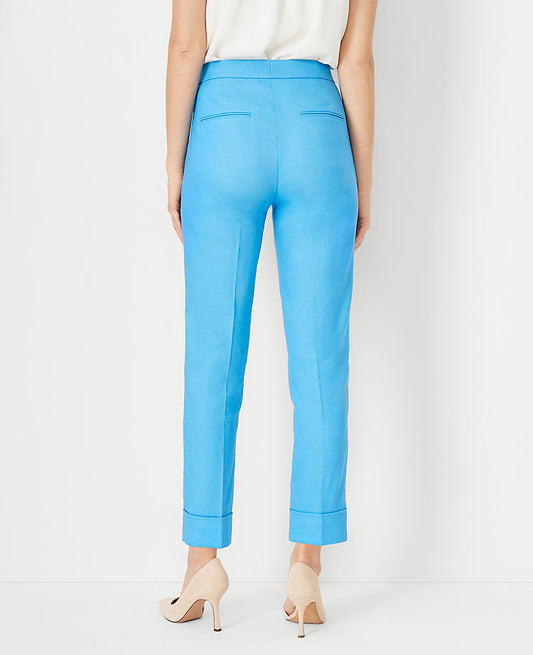 Le pantalon de cheville taille haute Eva en mélange de lin - Coupe incurvée