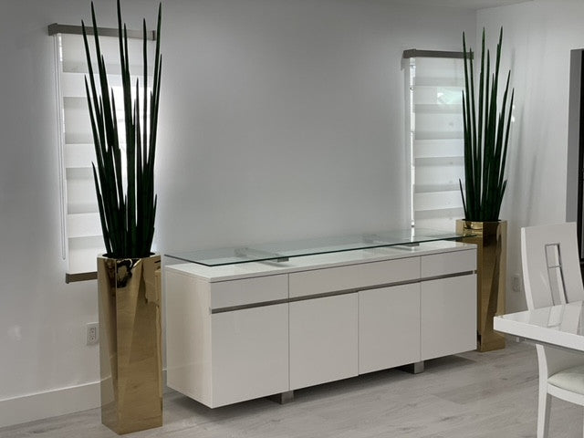 Jardinière octogonale Prism avec Sansevieria